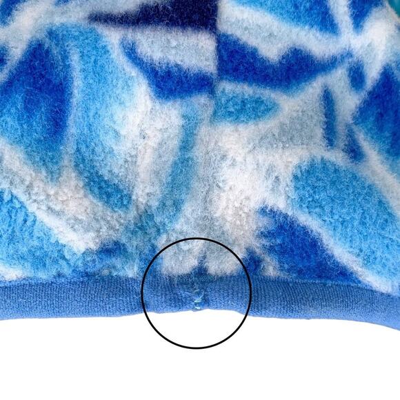 Patagonia Manoa Dusk Blue Floral Print Synchilla Snap-T Fleece Pullover Sweater - Picture 9 of 9